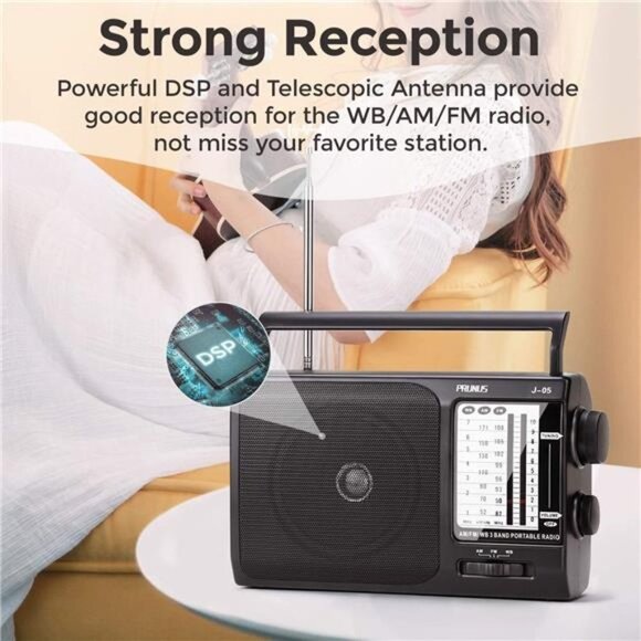 Weather AM FM Portable Radio with Best Reception, Transistor Radio, Battery - Picture 4 of 6